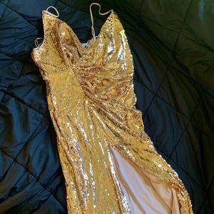 Fashion Nova; Sparkly Gold Dress 2XL